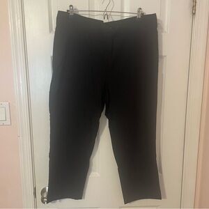 Stretch Cropped Black Work Pants